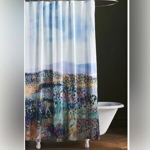 Anthropologie Rosa Organic Cotton Shower Curtain NWT